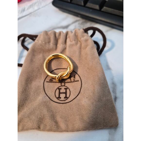 Hermers Knot Chain Atame Gold Scarf Ring - Picture 3 of 5